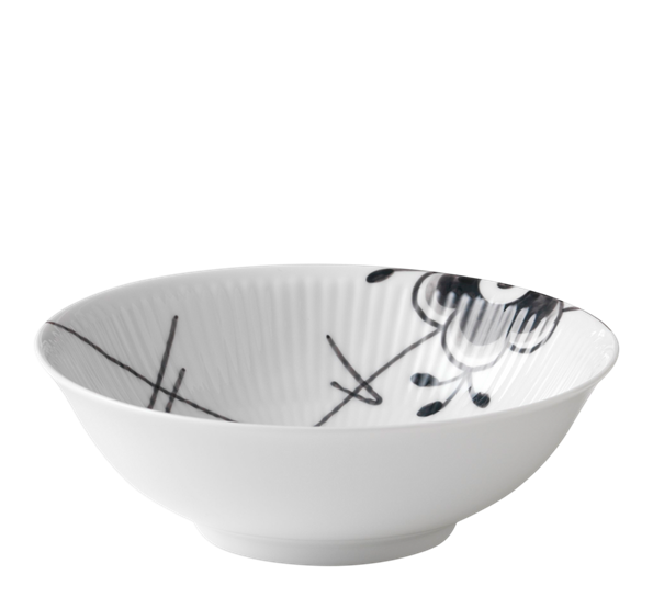Sort Mega Riflet dessertskål 35 cl fra Royal Copenhagen