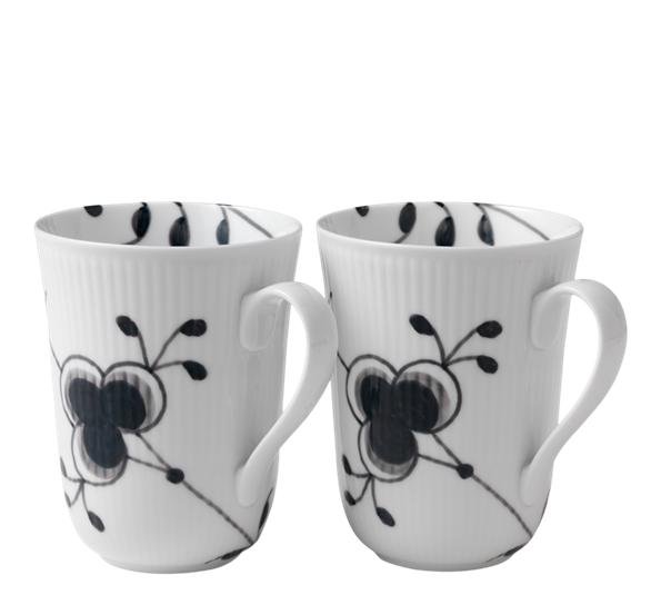 Sort Mega Riflet krus 2 pk 33 cl fra Royal Copenhagen