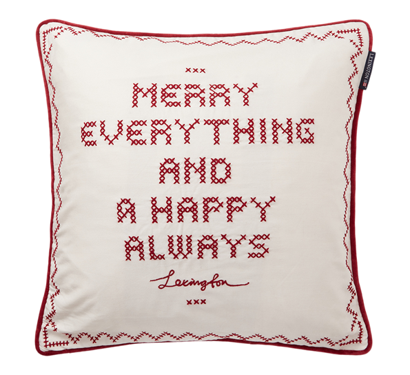 Putetrekk Happy Always snøhvit rød 50x50 cm Lexington