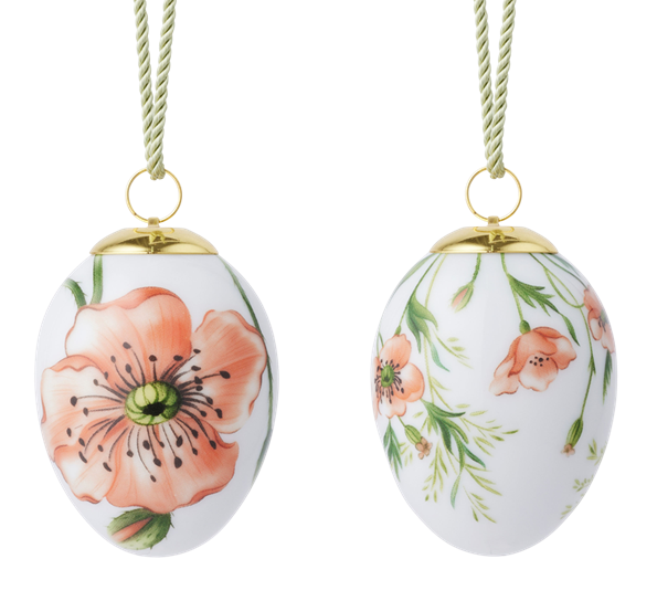 Påskeegg 2026 Valmueblomst 2 stk 6 cm fra Royal Copenhagen