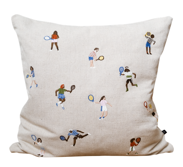 Tennis brodert putetrekk 48x48cm fra Fine Little Day