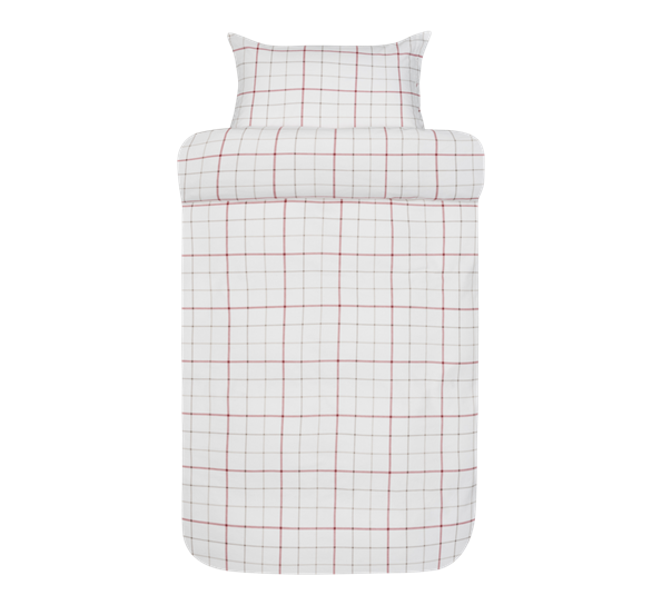 August sengesett flanel rød 140x200cm Høie