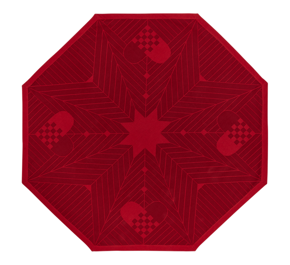 Christmas Traditional juletreteppe 130 cm deep red fra Georg Jensen Damask