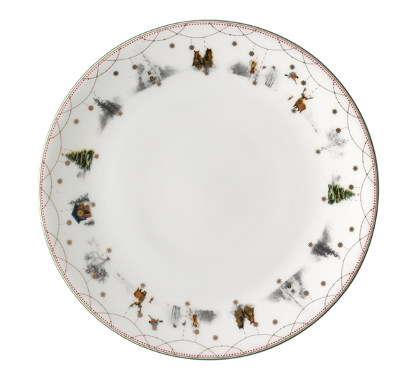 Julemorgen tallerken flat 27 cm fra Wik & Walsøe