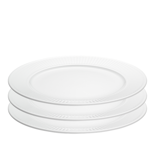 Plissé tallerken 28 cm 3-pk hvit fra Pillivuyt