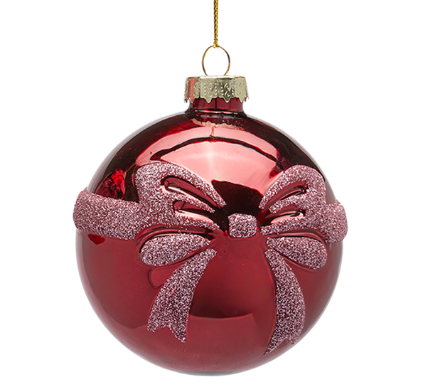 Julekule sløyfe ø8 cm rød EDG Enzo de Gasperi