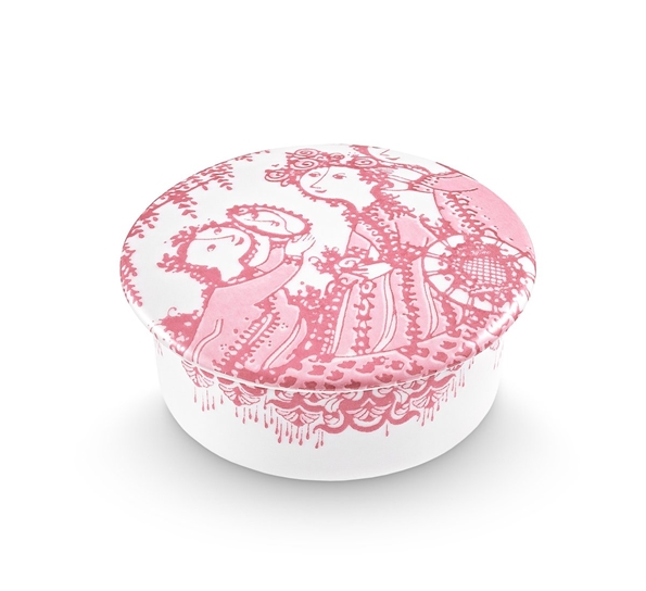 Narcisse skrin med lokk rosa fra Bjørn Wiinblad