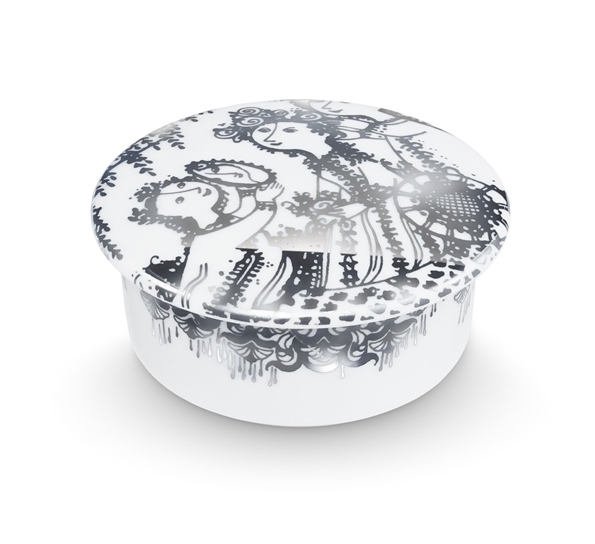 Narcisse skrin med lokk solv fra Bjørn Wiinblad