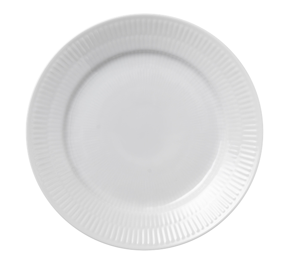 Hvit Riflet dessertasjett 19 cm Royal Copenhagen