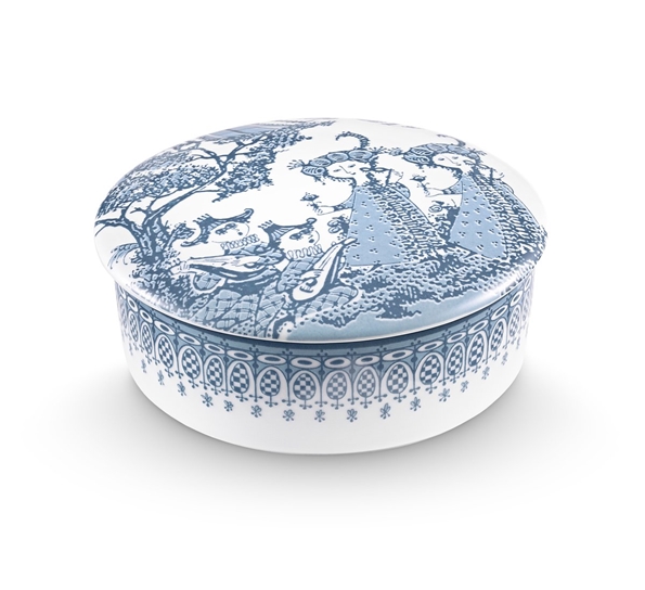 Mascarade skrin med lokk støvblå fra Bjørn Wiinblad