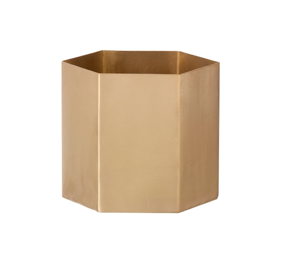 Hexagon potteskjuler liten messing fra Ferm Living