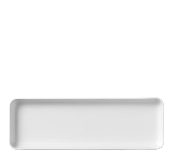 Hvit Riflet fat avlangt 36 cm Royal Copenhagen