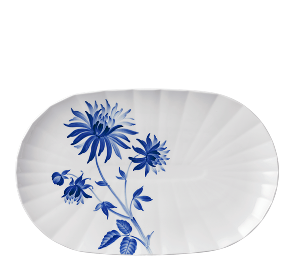 Blomst fat ovalt dahlia 34 cm fra Royal Copenhagen