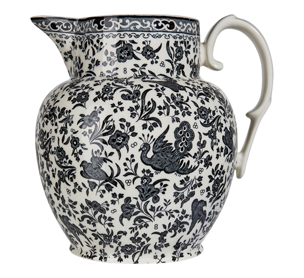 Black Regal Peacock Etruscan mugge stor 2,2l fra Burleigh