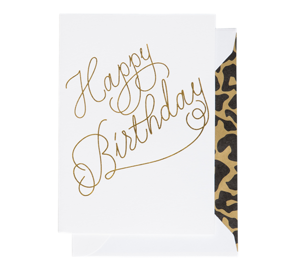 <p>Kort A6 Happy Birthday Curly hvit Cardsome</p>
