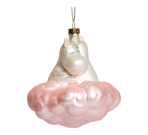 <p>Julekule Mummi&nbsp;og Snorkfrøken På en rosa sky 11,5 cm Heim</p>
