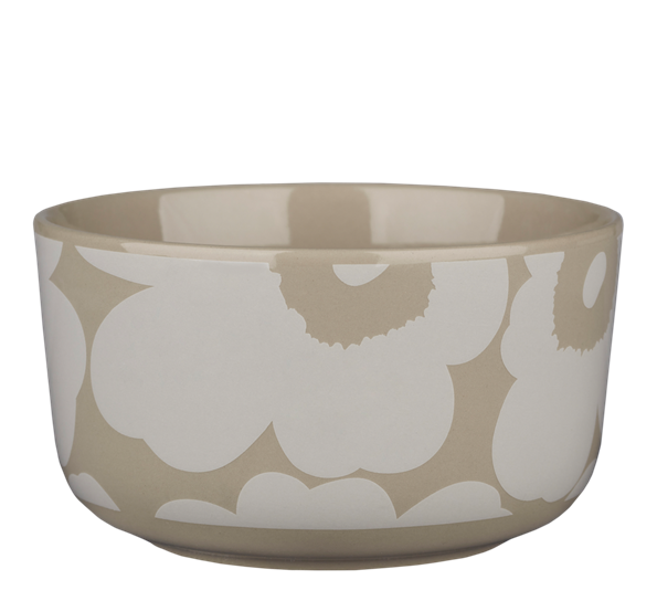 Oiva Unikko skål 5 dl beige hvit fra Marimekko