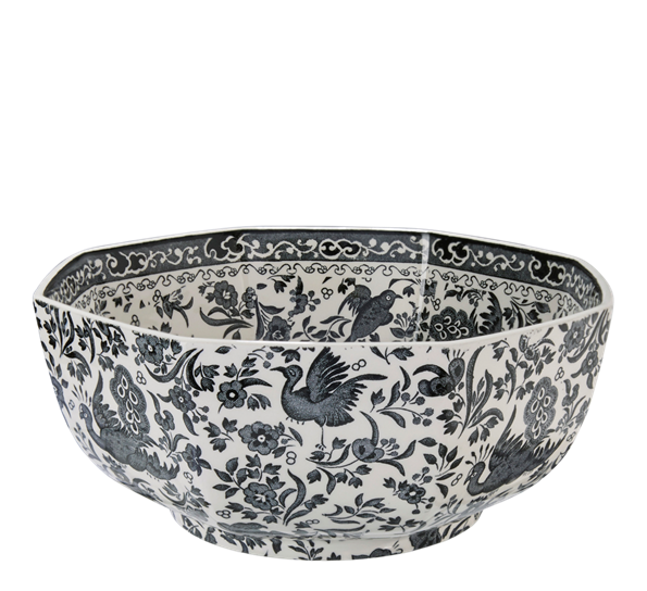 Black Regal Peacock skål oktagonal medium 20,5 cm fra Burleigh