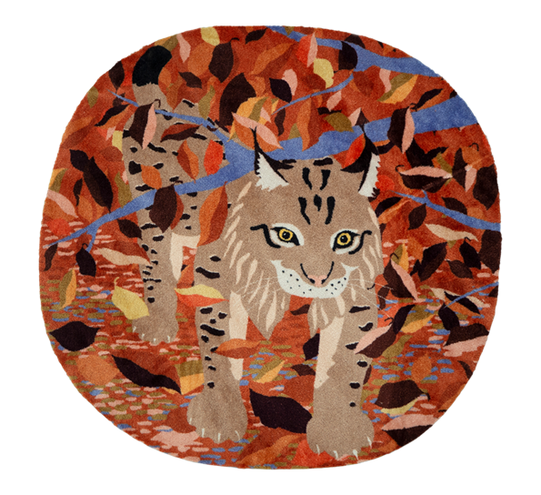 Wildlife matte Lynx 135x135 cm rød fra Heymat