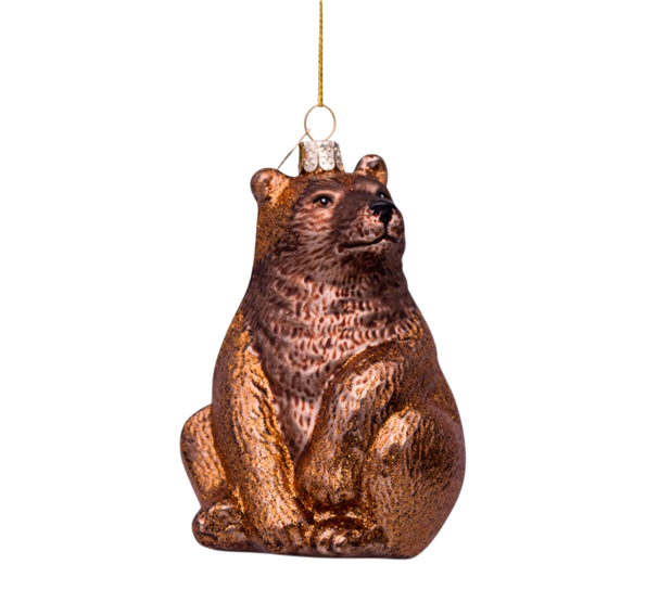 Glassornament bjørn stor H12 cm fra Vondels
