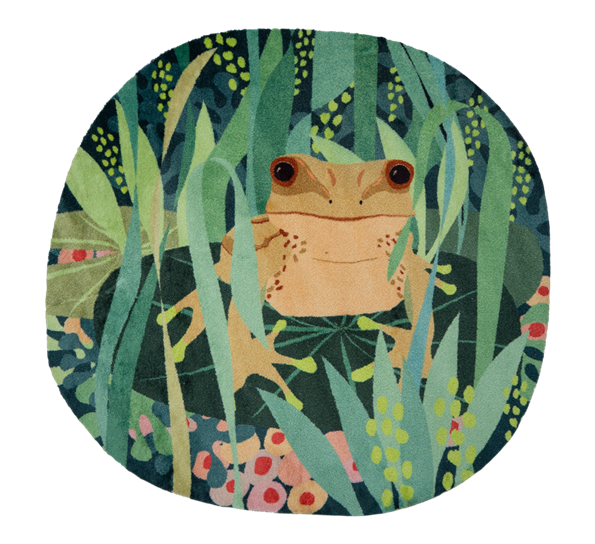 Wildlife matte Frog 135x135 cm grønn fra Heymat