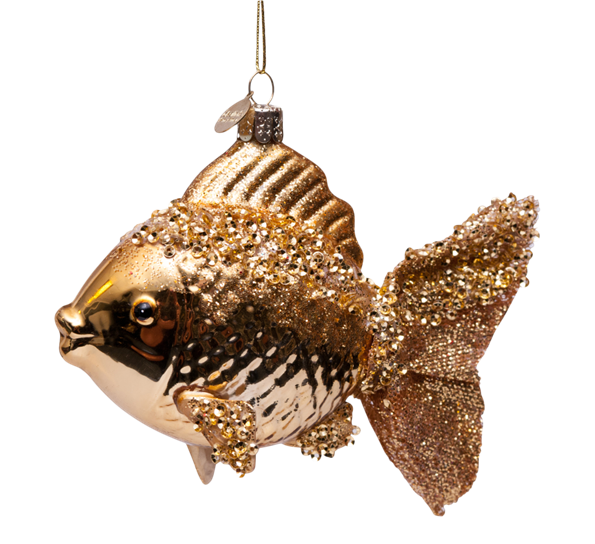 Glassornament gullfisk H10 cm fra Vondels