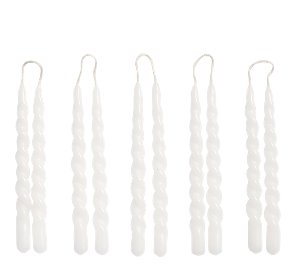 Mini Swirl stearinlys 10-pk hvit fra HAY