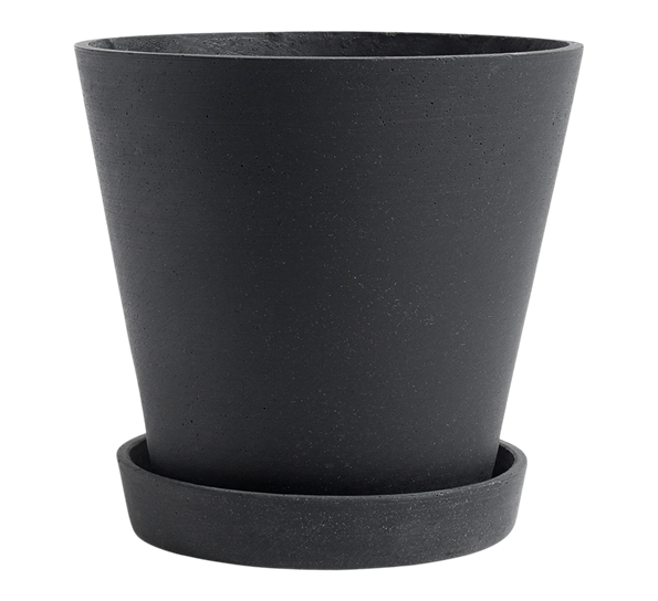 Flowerpot potteskjuler med fat XL sort fra HAY