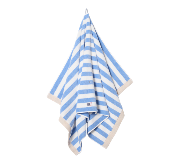 Block håndkle striper 70x130 cm sky blue hvit moonbeam Lexington