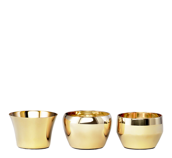 Kin lysestaker messing 3-pk fra Skultuna