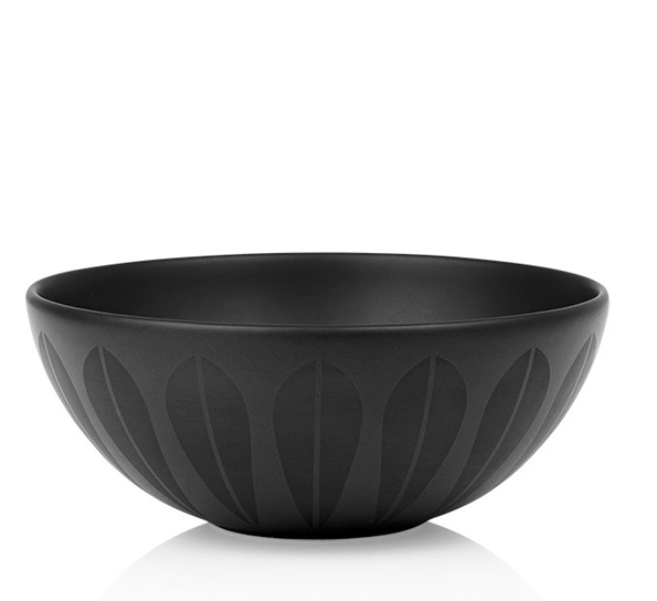 Lotus trends skål 24 cm sort m sort dekor fra Lucie Kaas