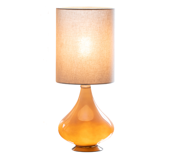 Flavia lampe 48 cm fot sand, skjerm 20x25 cm Milano tostada fra Flavia