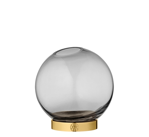 Globe vase 10 cm sort gull fra AYTM