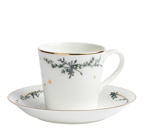 Winter Stars kaffekopp med skål gren fra Jette Frölich