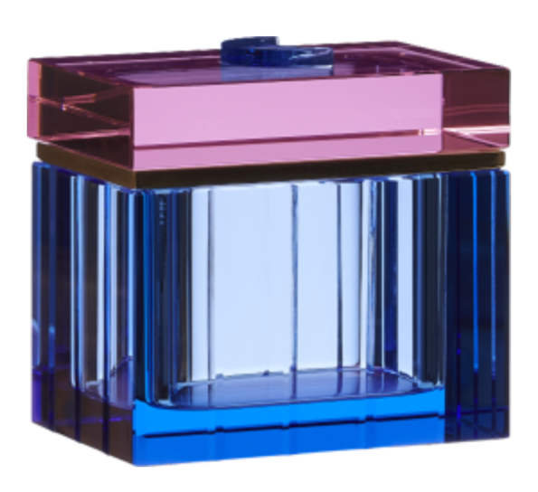 Krystallboks blå måne 10x6,5x9 cm blue rose brass fra Reflections Copenhagen