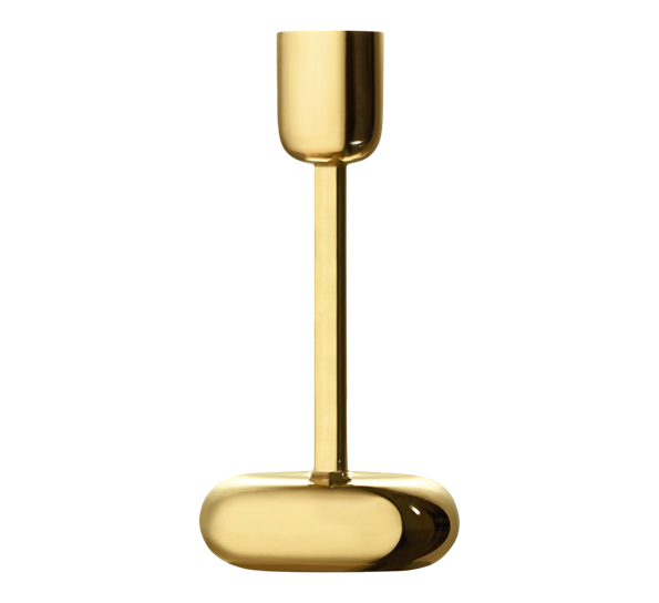 Nappula lysestake 18,3 cm messing fra Iittala