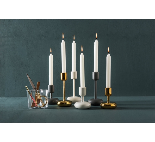 Nappula lysestake 10,7 cm messing fra Iittala