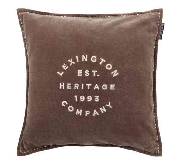 Putetrekk 1993 Logo fløyel 50x50 cm brun Lexington