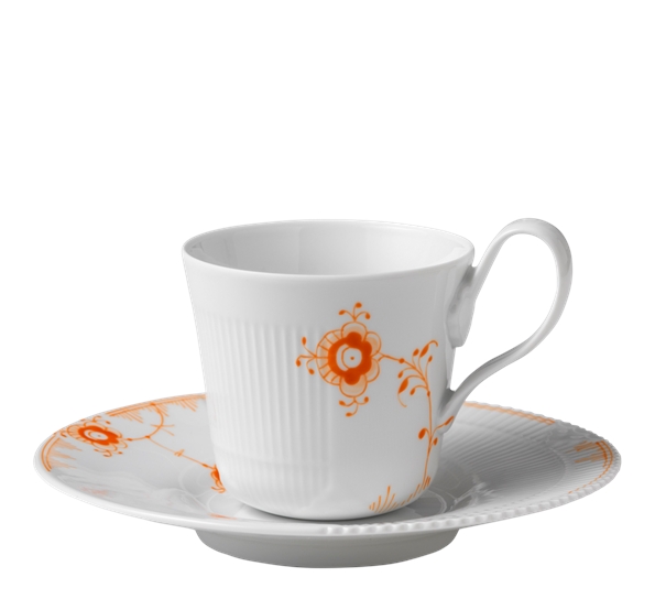 Multicoloured Elements kaffekopp med skål 25 cl tangerine fra Royal Copenhagen