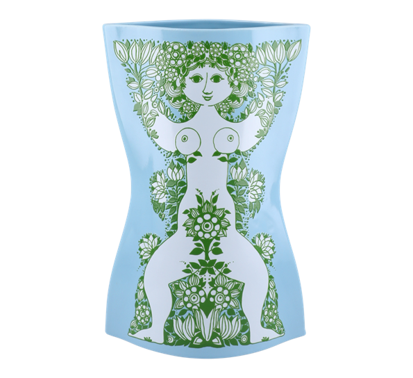 Nina vase h28,5 cm lys blå grønn Bjørn Wiinblad