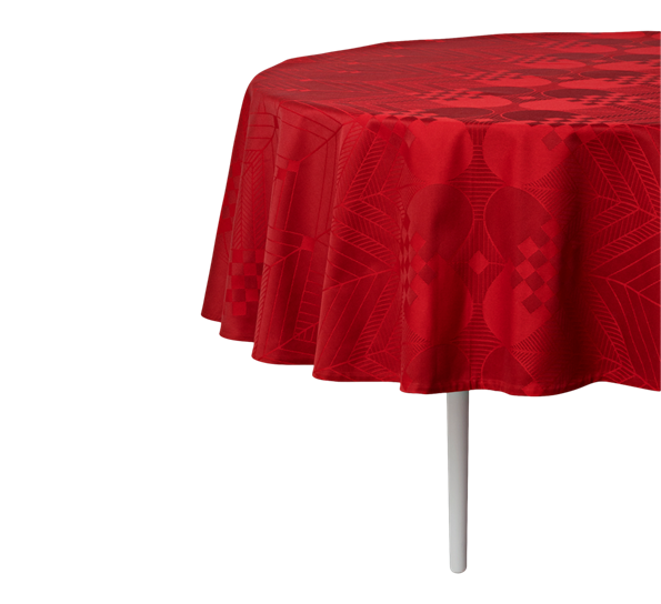 Christmas duk Ø160 cm rund dyp rød fra Georg Jensen Damask