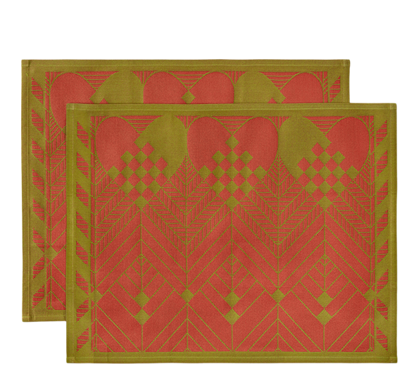 Christmas spisebrikke 2-pk 50x38 cm Archive Red fra Georg Jensen Damask