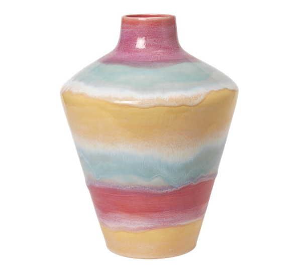 Poppery vase med eple h32 cm pink mint gul Kähler