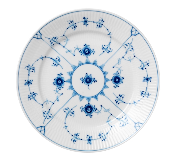 Musselmalt Riflet asjett 22 cm fra Royal Copenhagen