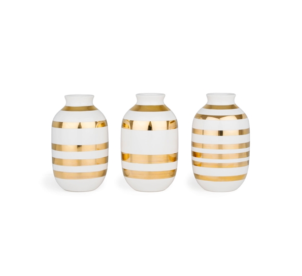 Omaggio miniatyrvaser gull 3 pk fra Kähler