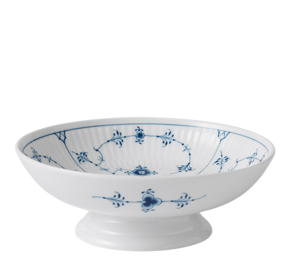 Musselmalt Riflet skål på fot 6 cm fra Royal Copenhagen