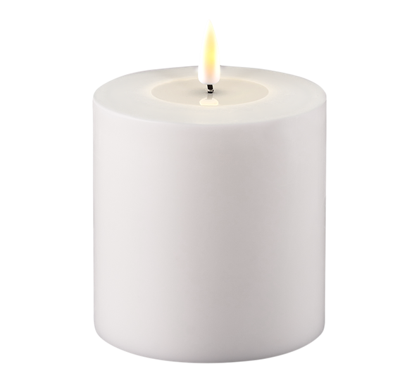 Real Flame utendørs LED-kubbelys 10x10 cm hvit fra Deluxehomeart