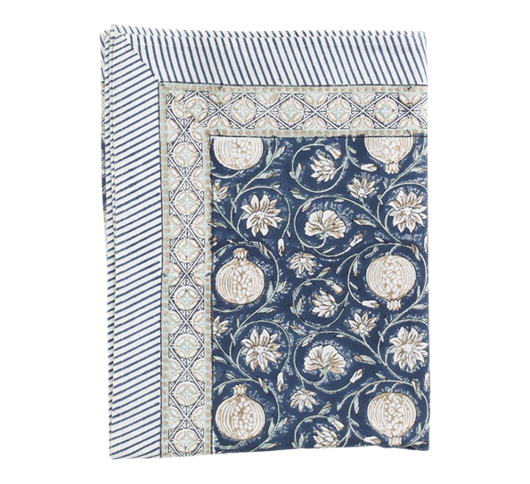 Tangier Pomegranate duk blå 150x350cm fra Chamois