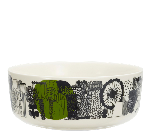 Siirtolapuutarha skål 1,5l sort blomster fra Marimekko