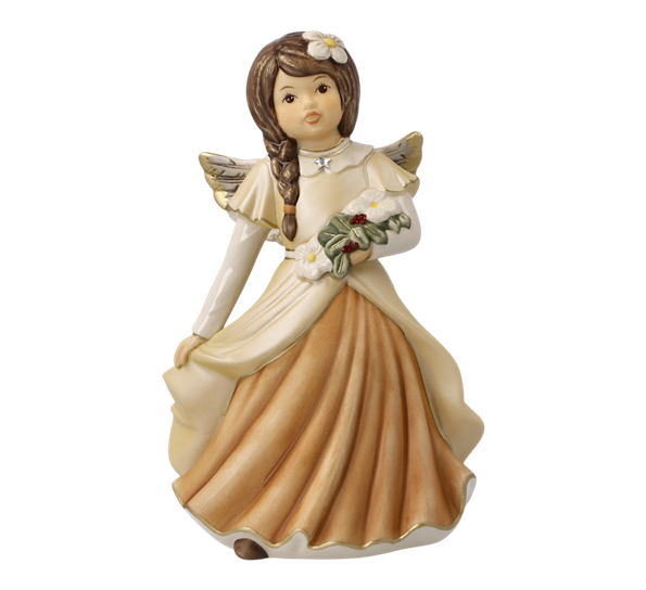 Champagne engel Winter Blossom Magic med Swarovski®-krystall 15 cm høy fra Goebel